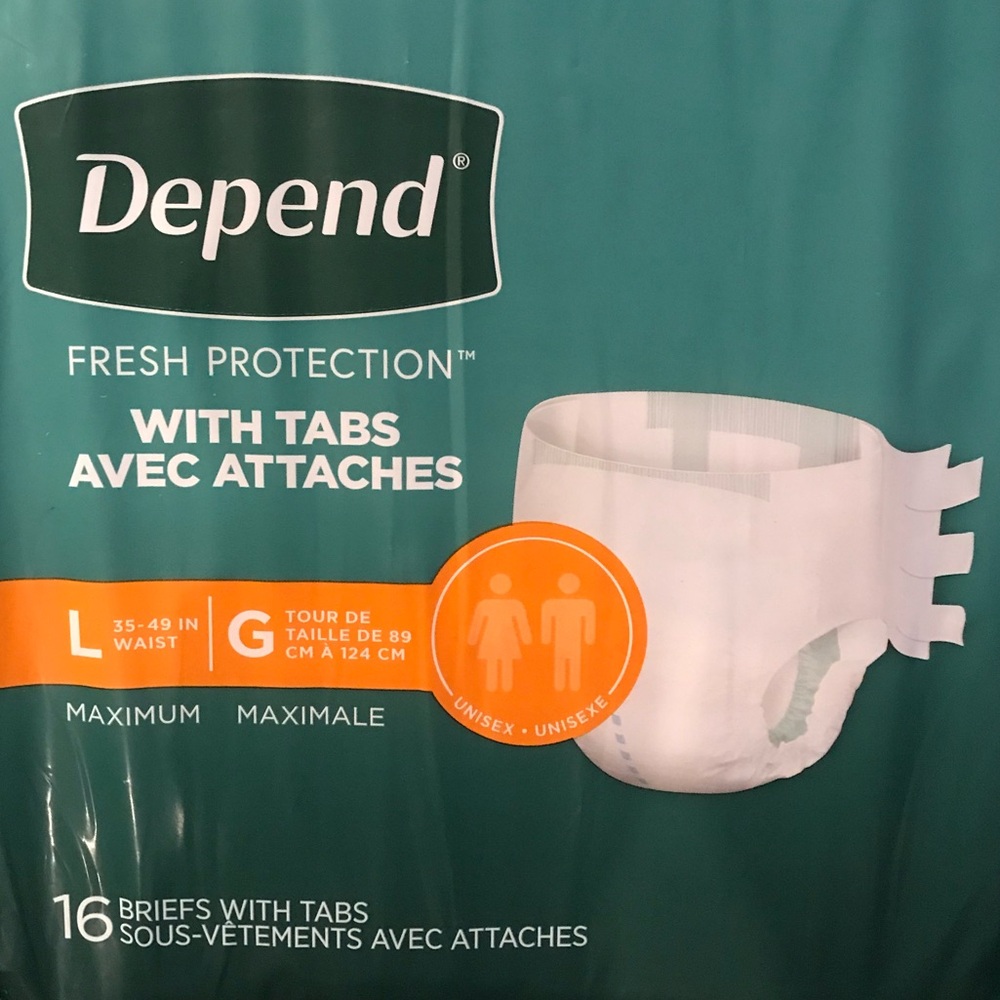New Depend Briefs Size (L). Unisex